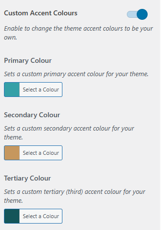 screenshot showing the custom accent colours in Glaciers