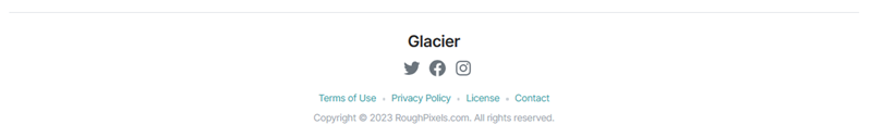 screenshot for the Glaciers footer 2 style