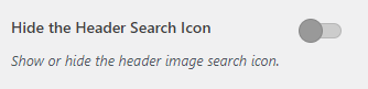 screenshot showing the hide the search icon setting